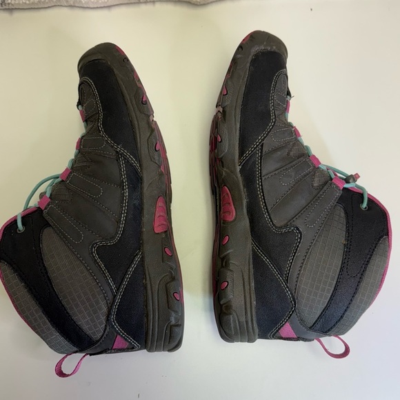 2/$20 Keen Youth 6 Hiking Boots Pink Black With Adjustable Cinch Lock Laces - Picture 5 of 9
